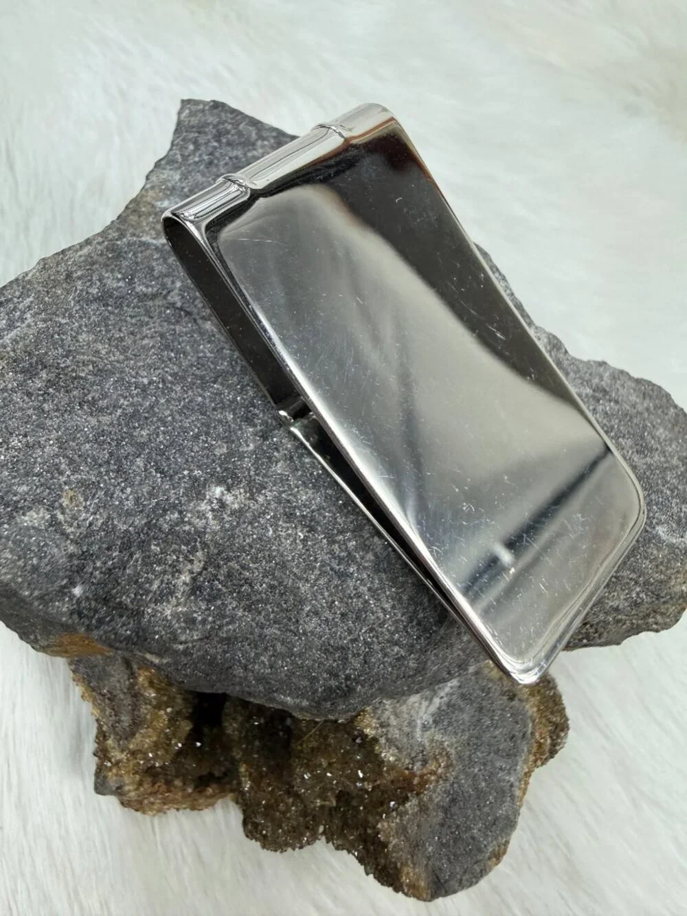 Vintage Hadley Hinged Money Clip Silver Tone 2